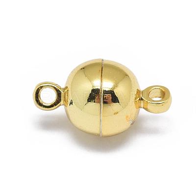 Rack Plating Brass Magnetic Clasps with Loops KK-F801-02B-G-1