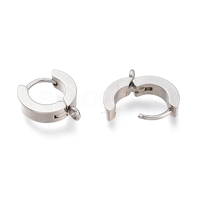 Tarnish Resistant 304 Stainless Steel Huggie Hoop Earrings Findings STAS-I167-01C-P-1