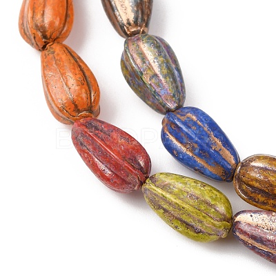 Painted Glass Beads Strands GLAA-B037-06-1