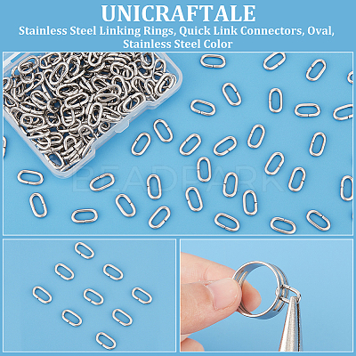 200Pcs 304 Stainless Steel Linking Rings STAS-UN0060-35-1