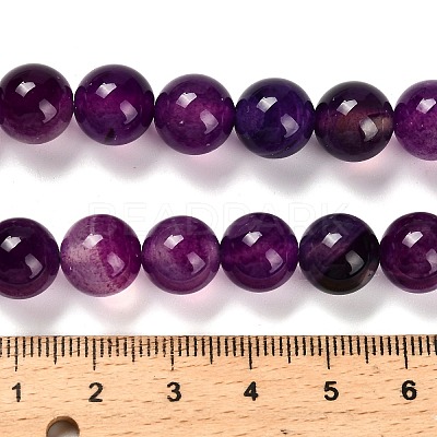 Dyed Natural Agate Beads Strands G-G203-10B-10mm-1