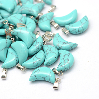 Moon Natural & Synthetic Mixed Stone Pendants G-Q369-M-1