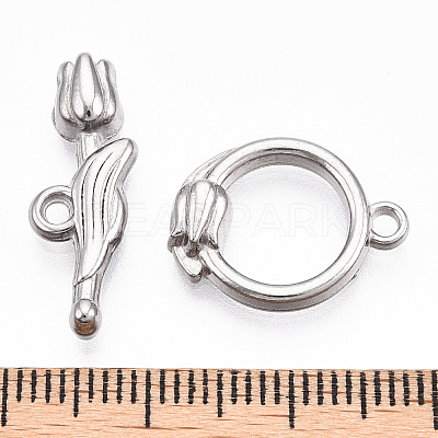 Non-Tarnish 304 Stainless Steel Toggle Clasps STAS-A092-05P-1-1