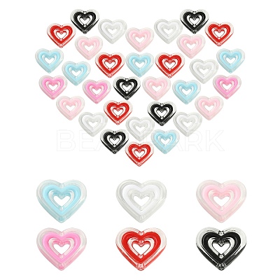 30Pcs 6 Colors Acrylic Beads SACR-YW0001-61-1