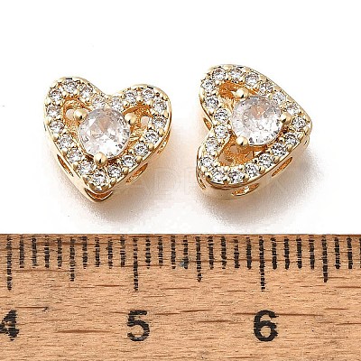 Brass Micro Pave Clear Cubic Zirconia and Glass Multi-Strand Links KK-M318-23G-1