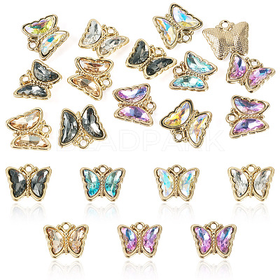 14Pcs Alloy Glass Pendants FIND-TADJ0001-08-1
