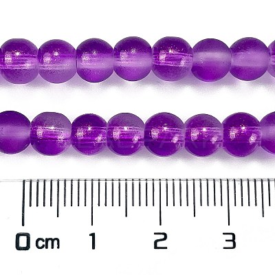 Frosted Transparent Glass Bead Strands GLAA-P065-6mm-15-1
