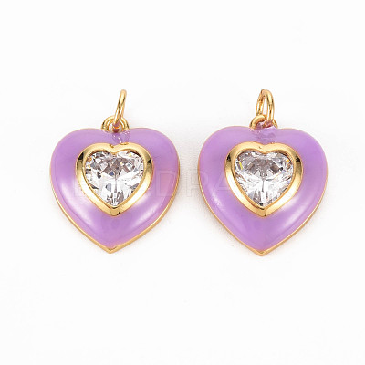 Brass Enamel Pendants KK-T013-15C-NF-1