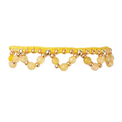 Flower Glass Seed Beads & Natural Agate Beaded Bracelets BJEW-MZ00222-04-1