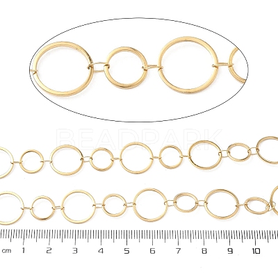 304 Stainless Steel Ring Link Chains CHS-G044-05G-02-1