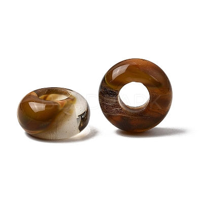 Watermelon Stone Glass European Large Hole Beads G-Q442-04-1
