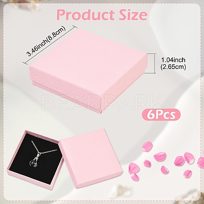 6Pcs Square Cardboard Necklace Box CBOX-YW0001-05C-1