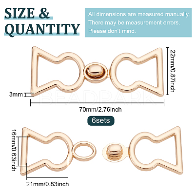6Pcs Alloy Snap Lock Clasps FIND-BC0004-74-1