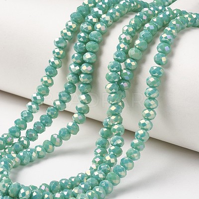 Electroplate Opaque Glass Beads Strands EGLA-A034-P8mm-T06-1