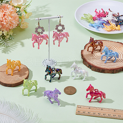 18Pcs 9 Colors Opaque Acrylic Pendants SACR-WR0001-05-1