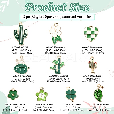 20Pcs 10 Styles Alloy Enamel Pendants ENAM-YW0004-21-1
