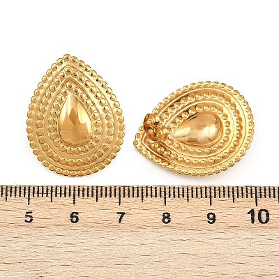 304 Stainless Steel Teardrop Stud Earrings EJEW-I320-11G-1