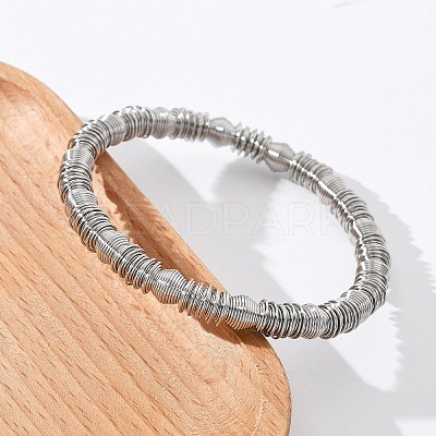 304 Stainless Steel Stretch Bangles for Women LS-BJEW-P315-02B-P-1