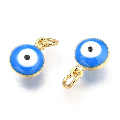 Brass Enamel Beads X-KK-B024-02G-1