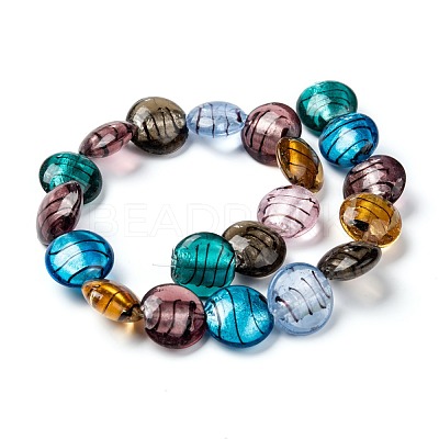 Handmade Silver Foil Glass Beads Strands X-SL109-1