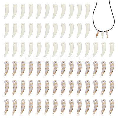 200Pcs 2 Colors Opaque Acrylic Pendants OACR-WR0001-08-1