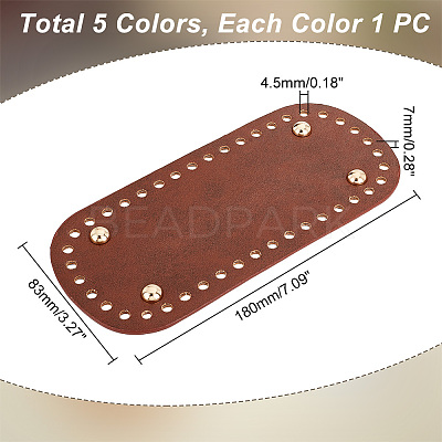 5Pcs 5 Colors Oval PU Leather Knitting Crochet Bags Nail Bottom Shaper Pad PURS-PH0001-21-1