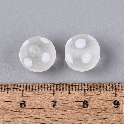 Frosted Handmade Lampwork Beads LAMP-Q039-10A-1