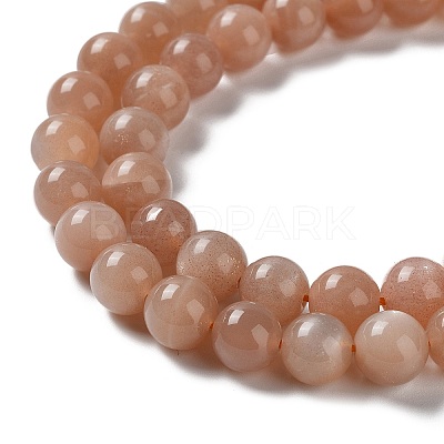 Round Natural Grade B Sunstone Beads Strands G-F222-33-8mm-1