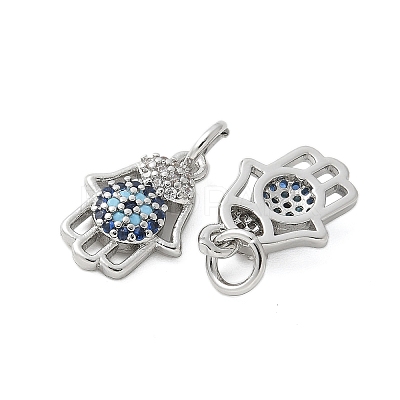 Brass Micro Pave Cubic Zirconia Charms KK-U056-47P-1