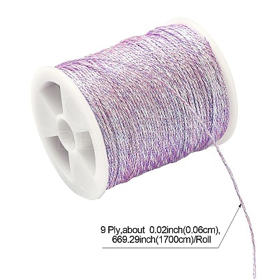 17M Rainbow Color Polyester Sewing Metallic Thread OCOR-E026-08D-1