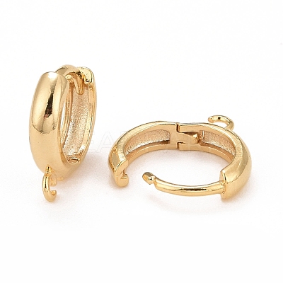 Rack Plating Eco-friendly Brass Chunky Hoop Earring Findings KK-D075-02G-RS-1
