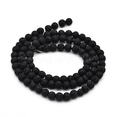 Natural Lava Rock Round Bead Strands X-G-M169-4mm-03-1