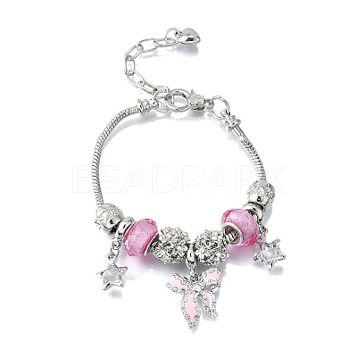 Alloy Enamel European Beads Charm Bracelets BJEW-F495-22P-1