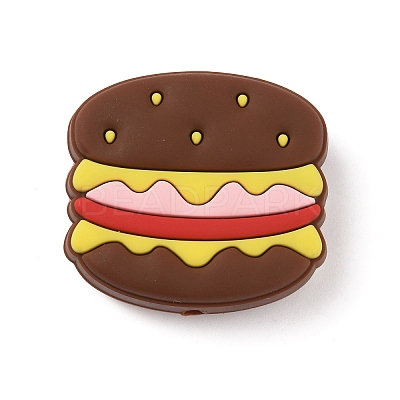 Hamburger Food Grade Eco-Friendly Silicone Beads LS-SIL-WH0012-034C-1