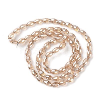 Electroplate Glass Beads Strands EGLA-J013-4X6mm-F23-1