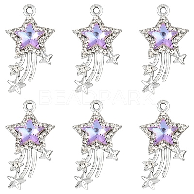 10Pcs Glass Pendants GLAA-YW0004-64B-03-1