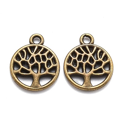Tibetan Style Alloy Pendants TIBEP-T009-25AB-NR-1