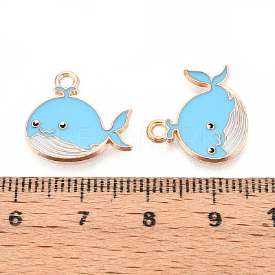 Marine Animals Alloy Enamel Pendants X-ENAM-T022-34B-1
