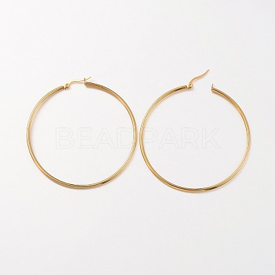 Ion Plating(IP) 304 Stainless Steel Hoop Earrings EJEW-N0016-11G-I-1