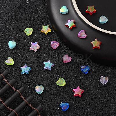 100Pcs 2 Styles Transparent Acrylic Beads OACR-YW0001-49-1