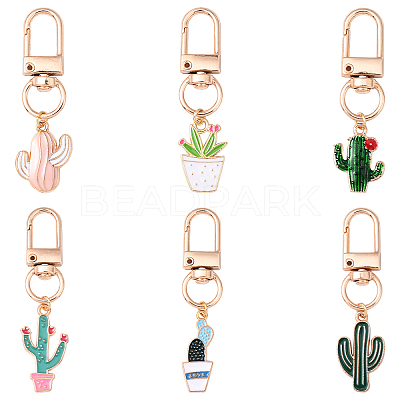 6Pcs Alloy Enamel Pendant Decorations HJEW-YW00085-1