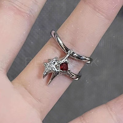 Zinc Alloy with Rhinestone Cuff Rings FS-WGBA462-10-1