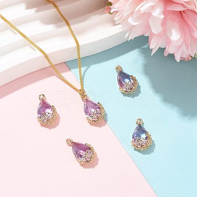 Transparent Glass Pendants GLAA-FZ0001-02I-1