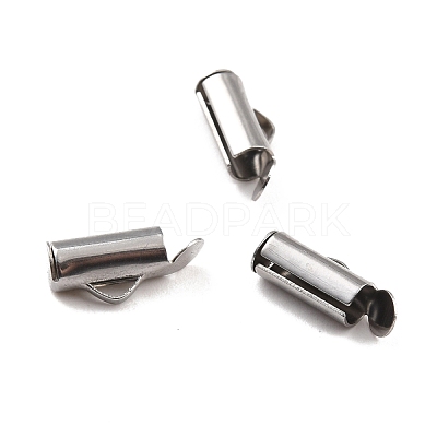 Non-Tarnish 304 Stainless Steel Slide On End Clasp Tubes STAS-C044-07B-P-1