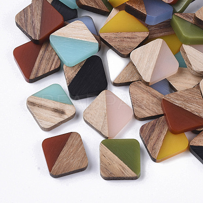 Resin & Walnut Wood Cabochons RESI-S358-A-90-1