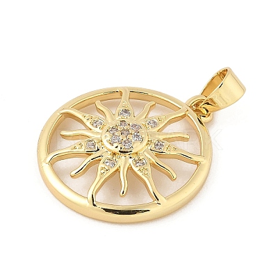 Brass Micro Pave Cubic Zirconia Pendants KK-Z111-01G-1