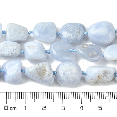 Natural Blue Lace Agate Beads Strands G-G117-B07-02-1