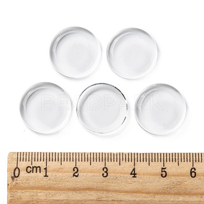 18MM Double-side Flat Round Transparent Glass Cabochons for Photo Craft Jewelry Making X-GGLA-S601-1-1