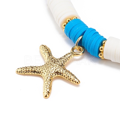 4Pcs 4 Style Handmade Polymer Clay Heishi Surfer Stretch Bracelets Set BJEW-JB08638-1