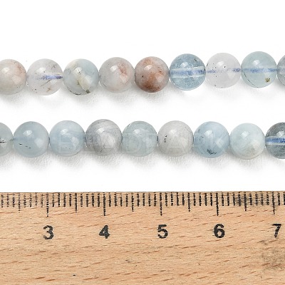 Natural Aquamarine Beads Strands G-F591-29B-6mm-01-1